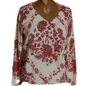 Talbots Medium Petite cotton silk floral sweater
